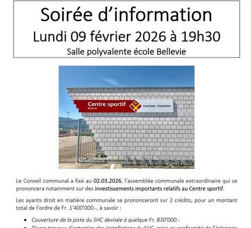 Soirée d'information - Centre sportif - 09.02.2026